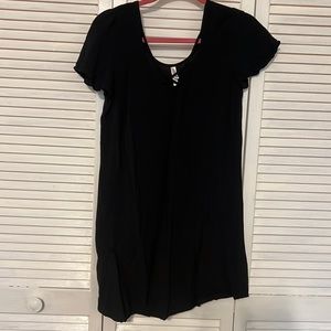 Thin mini black dress